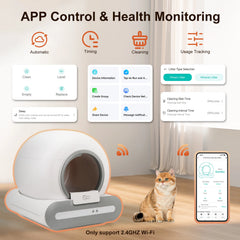 65L Self Cleaning Cat Litter Box App Controlled WiFi