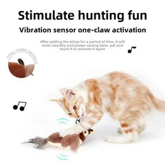 Interactive Cat Electric Bird Toy Catnip USB Rechargeable Squeaky Plush