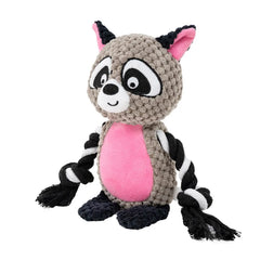 Cute Animal Rope Plush Dog Toy Squeaky Chew Puppy Knot