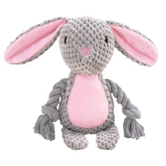 Cute Animal Rope Plush Dog Toy Squeaky Chew Puppy Knot