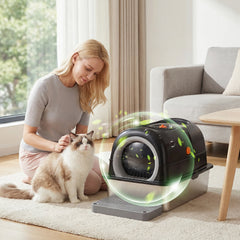 Stainless Steel Enclosed Cat Litter Box Large 30L 24IN