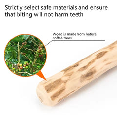 Natural Coffee Wood Dog Chew Stick Long Lasting Puppy Molar Toy