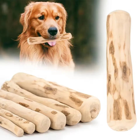 Natural Coffee Wood Dog Chew Stick Long Lasting Puppy Molar Toy