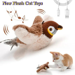 Interactive Cat Electric Bird Toy Catnip USB Rechargeable Squeaky Plush