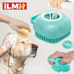 Dog Bathing Brush Shampoo Dispenser Silicone Massage Grooming Tool Pet