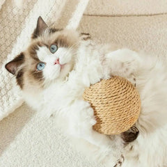 Interactive Sisal Cat Scratching Ball Toy Teeth Cleaning Sounding