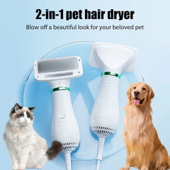 2 in 1 Pet Hair Dryer Grooming Blower Comb Portable Device