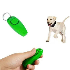 2 in 1 Pet Training Clicker Whistle Key Ring Wrist Strap