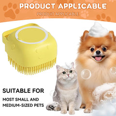 Dog Bathing Brush Shampoo Dispenser Silicone Massage Grooming Tool Pet