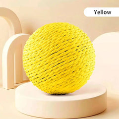 Interactive Sisal Cat Scratching Ball Toy Teeth Cleaning Sounding