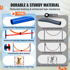 SucceBuy Dog Agility Training Set Hurdles Weave Poles Jump Ring
