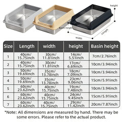 Stainless Steel Semi Enclosed Cat Litter Box Splash Proof Large