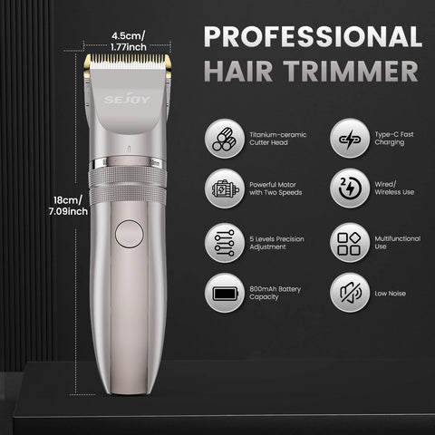 Cordless Pet Hair Clipper Kit Quiet Powerful Grooming Rechargeable Trimmer